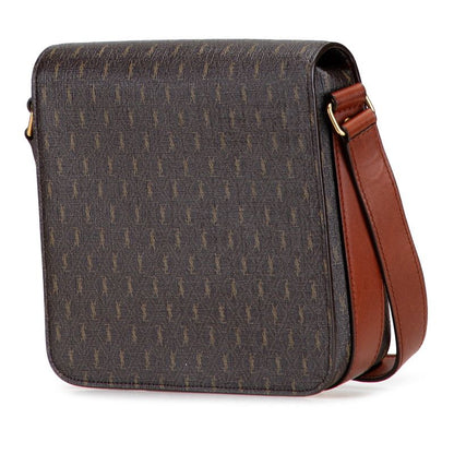 Saint Laurent YSL Monogram 668582 Brown PVC Leather Women's Saint Laurent