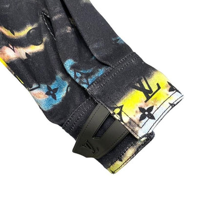 Louis Vuitton Jacket Monogram Tie Dye Denim Rm2129 H98 Hla10w Size L Black Blue