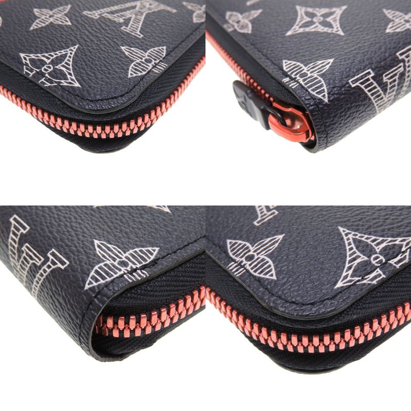 Louis Vuitton Monogram Ink Upside Down M62931 Zippy Organizer Navy Round Zipper