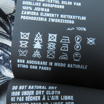 Prada 18AW P491c 100% Silk 100% Banana Allover Print Long Sleeve Shirt Black