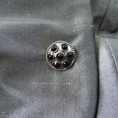 CHANEL 08A P33859 100% Silk Logo Buckle Mid Length Trench Coat Gray 38 Made In