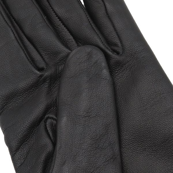 Hermes Gloves Leather Black #6.5 Gold Hardware Black Bolide Kelly [box