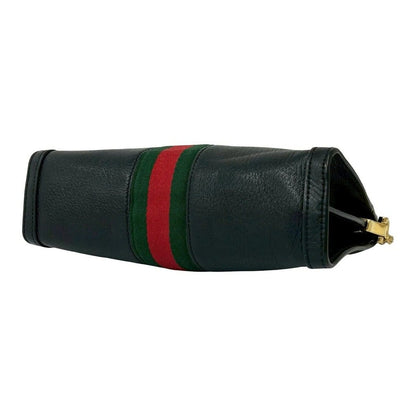 Gucci Ophidia Sherry Line GG Logo Leather Chain Shoulder Bag Pochette Black — view 8
