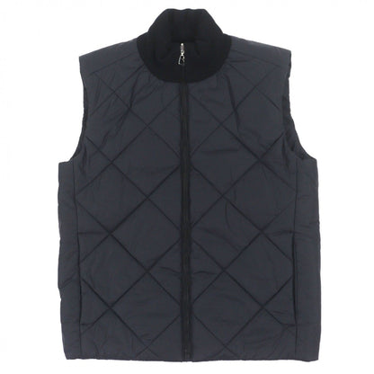 Hermes Collar Cashmere Reversible Quilted Zip Up Down Vest Black M