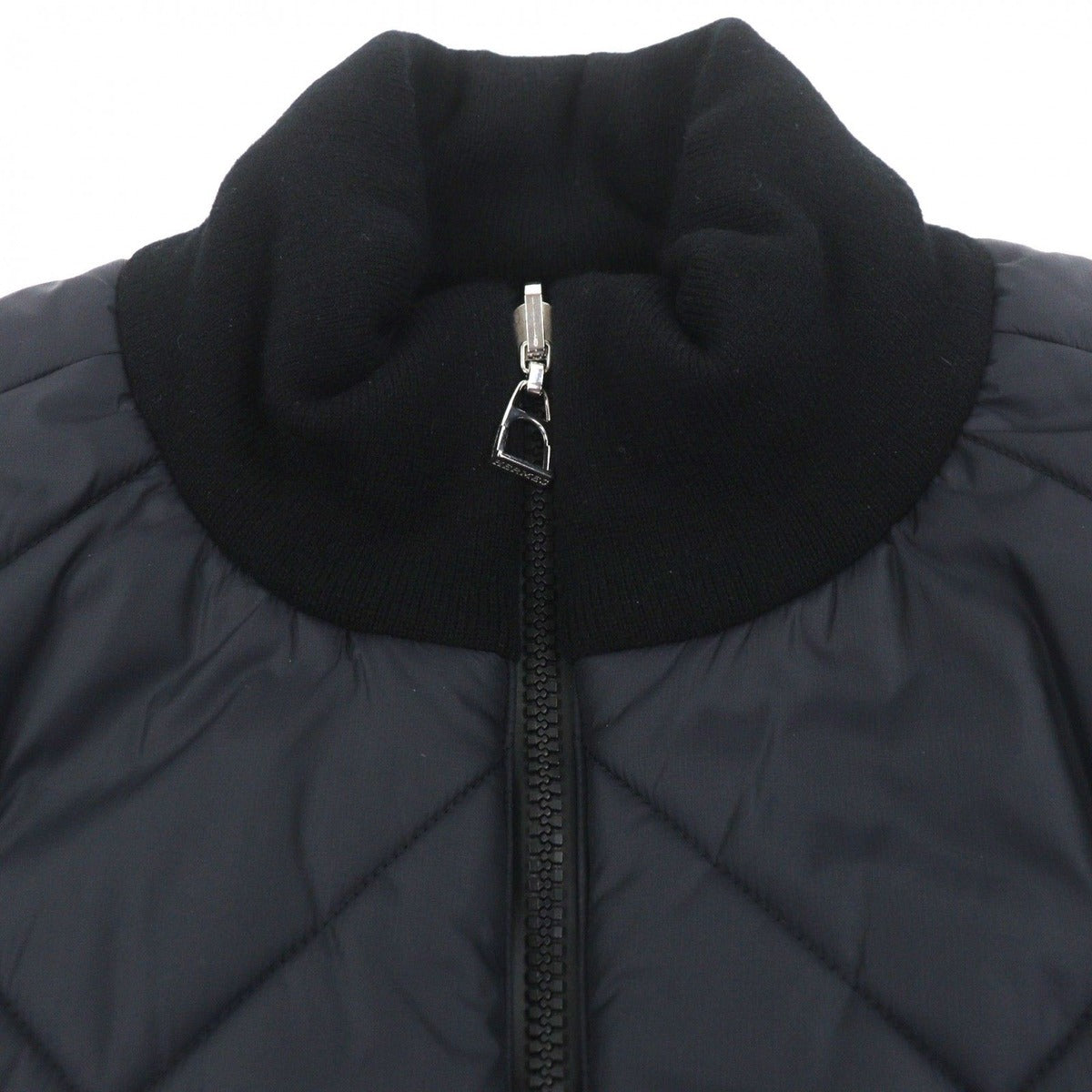 Hermes Collar Cashmere Reversible Quilted Zip Up Down Vest Black M — view 3