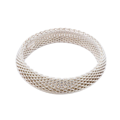 Tiffany & Co Bangle Somerset Mesh 925 Sterling Silver Bracelet — view 2