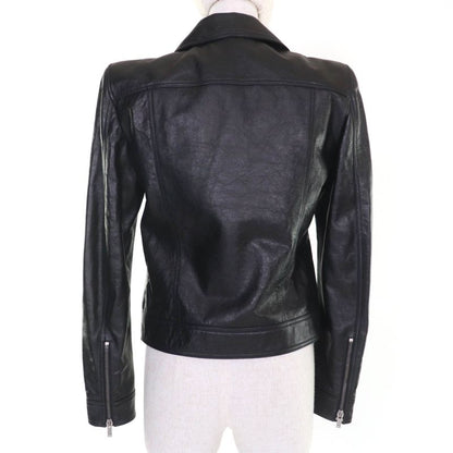 Saint Laurent Paris 589455 Power Shoulder Calfskin Riders Jacket Black 38 Made