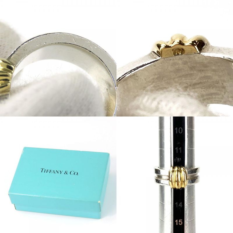 Tiffany & Co Ring - Ring Grooved With 3 Rows 925 Silver 18K Yellow Gold Approx