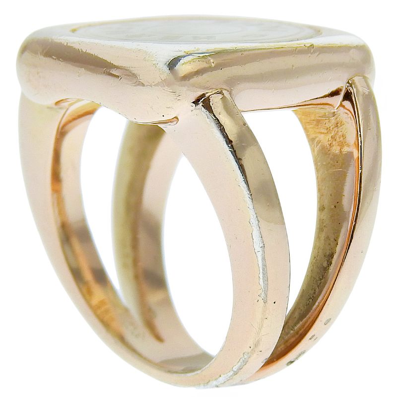 Hermes Coroso Serie Gold Plated And White Shell #9 Ladies 10.7g Ring