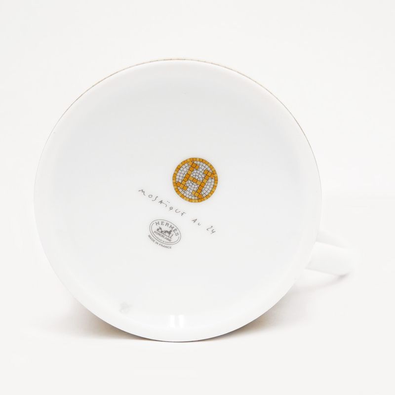 Hermes Mug Mosaic 24 Gold Color White Pottery Tableware Accessories