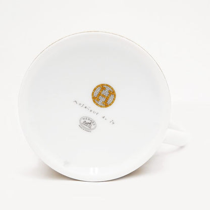 Hermes Mug Mosaic 24 Gold Color White Pottery Tableware Accessories