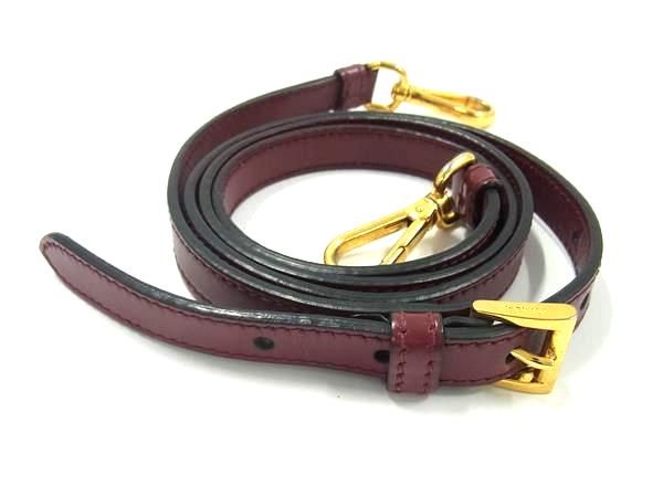 Prada Leather Bag Shoulder Strap Shoulder Crossbody Women's Red Bm4409