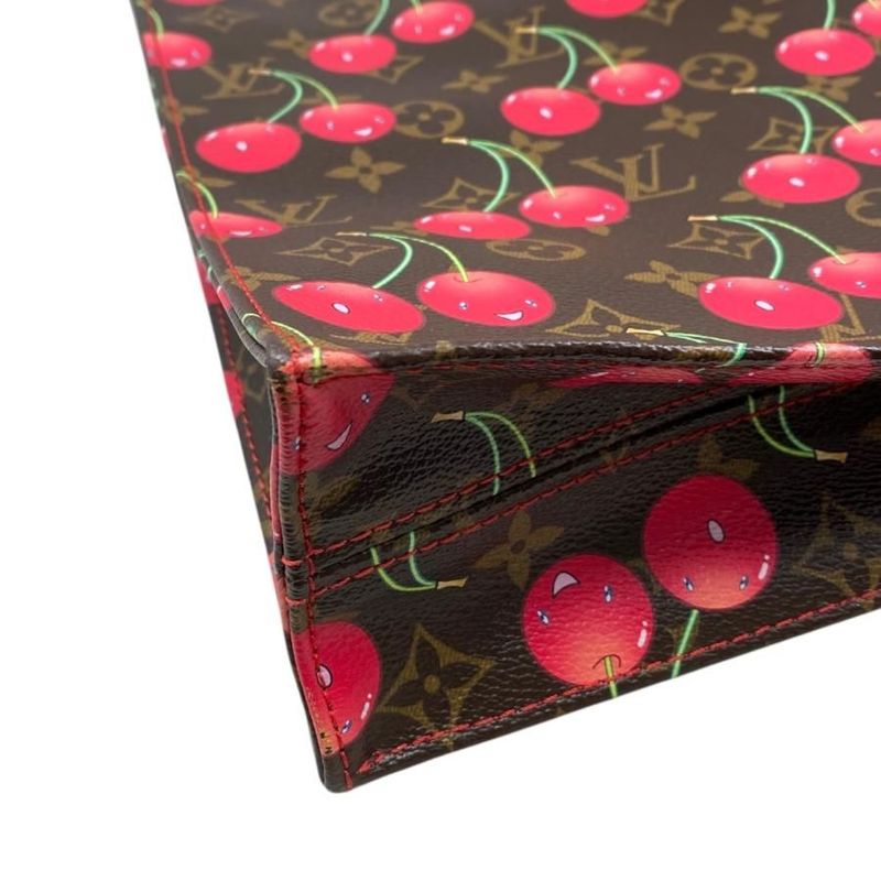 Louis Vuitton X Takashi Murakami Tote Bag Sac Pura M95010 Monogram Cherry Red