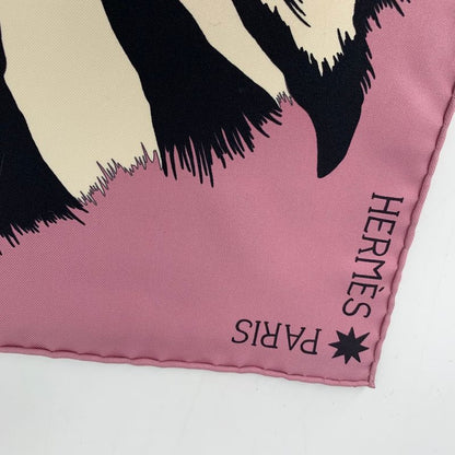 Hermes Carre 90 Zebra Pegasus Pink Scarf 100% Silk With Box