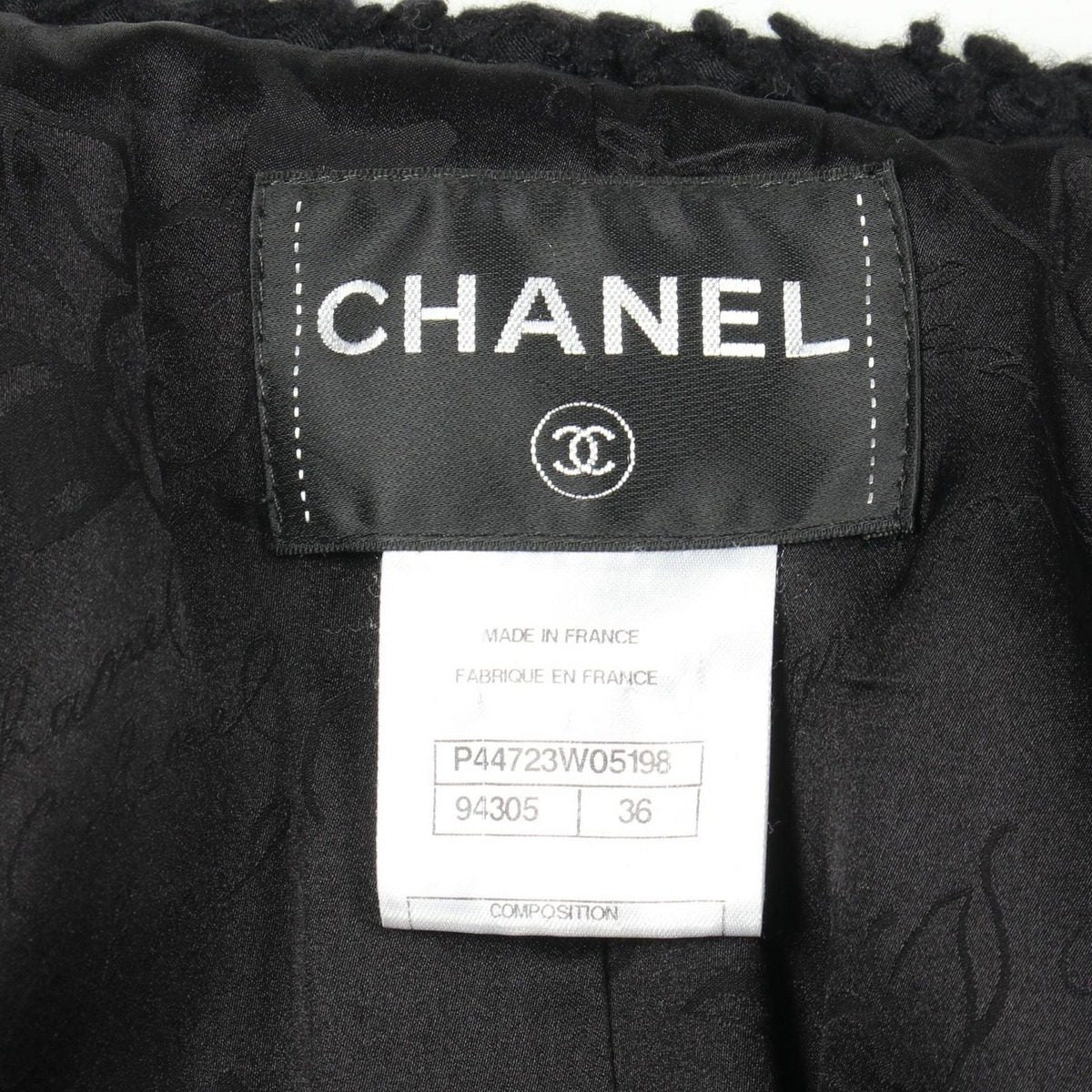 Chanel CC Logo Button Contrast Tweed Nylon Coat — view 3