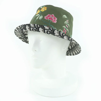 Christian Dior 32 Pfl923 I153 Teddy-d Oblique Reversible Bucket Hat Khaki 56