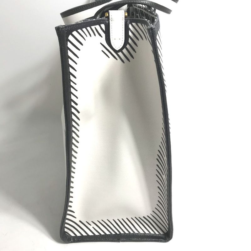 Fendi Tote Shopper Bag 8bh357 Coated Canvas White