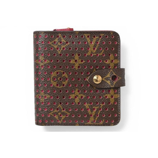 Louis Vuitton Wallet Bifold Compact Zip Monogram Perfo Fuchsia