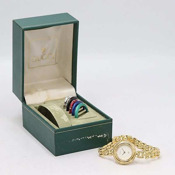 Gucci Change Bezel 11 12 Quartz White Dial Watch