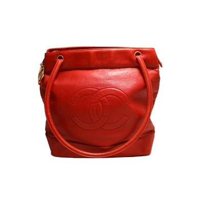 Chanel Lambskin Red Tote Bag