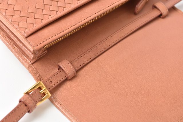 Prada Long Wallet Shoulder Wallet Prada Wallet 1m1437 Madras ROSE