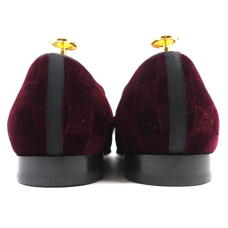 Louis Vuitton Hauteuil Line Logo Embroidery Velvet Damier Shoes Loafers