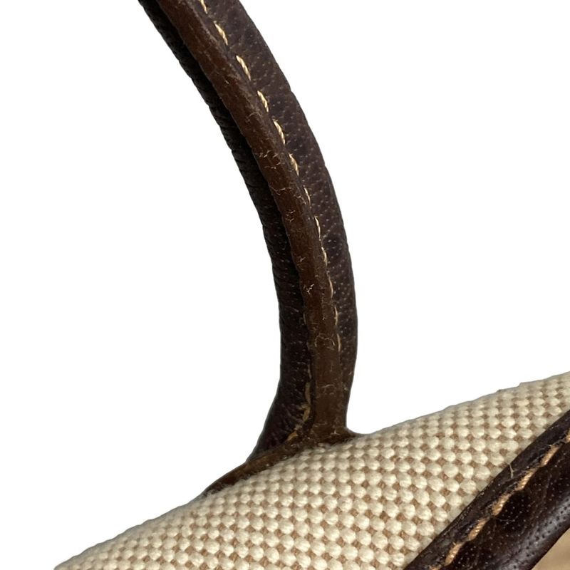 Hermes Garden Party TPM Ivory And Dark Brown Leather