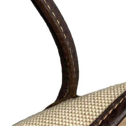 Hermes Garden Party TPM Ivory And Dark Brown Leather