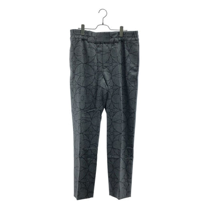Louis Vuitton Wool Monogram Logo Leather Patch Waist Pants 44 Gray Black