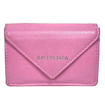 Balenciaga Trifold Wallet Paper Mini Pink Leather 62 Bs009