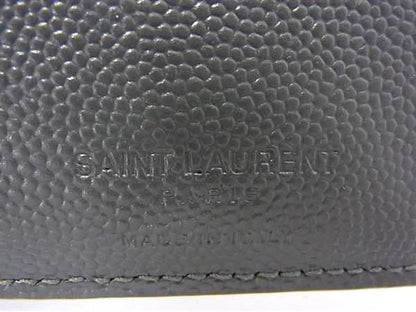 Saint Laurent Leather Bifold Wallet Men Women Grayish Aw1873