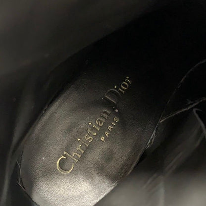 Christian Dior D-town Boots Short Shoes Leather Black Gold Logo