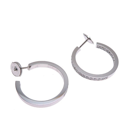 Cartier Diamond Hoop White Gold Earrings