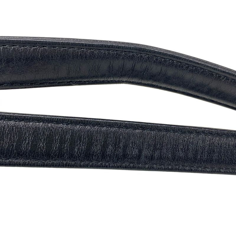 Chanel Tote Bag Wild Stitch Black Chain Shoulder/silver Hardware Leather