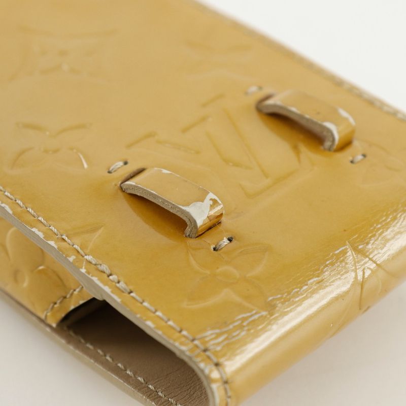 Louis Vuitton Green Cigarette Case M91048 Monogram Vernis Beige Th0021 Ladies