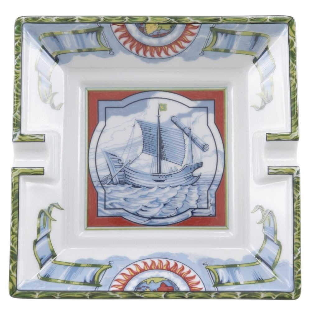 Hermes Ashtray Sailing Pottery Green