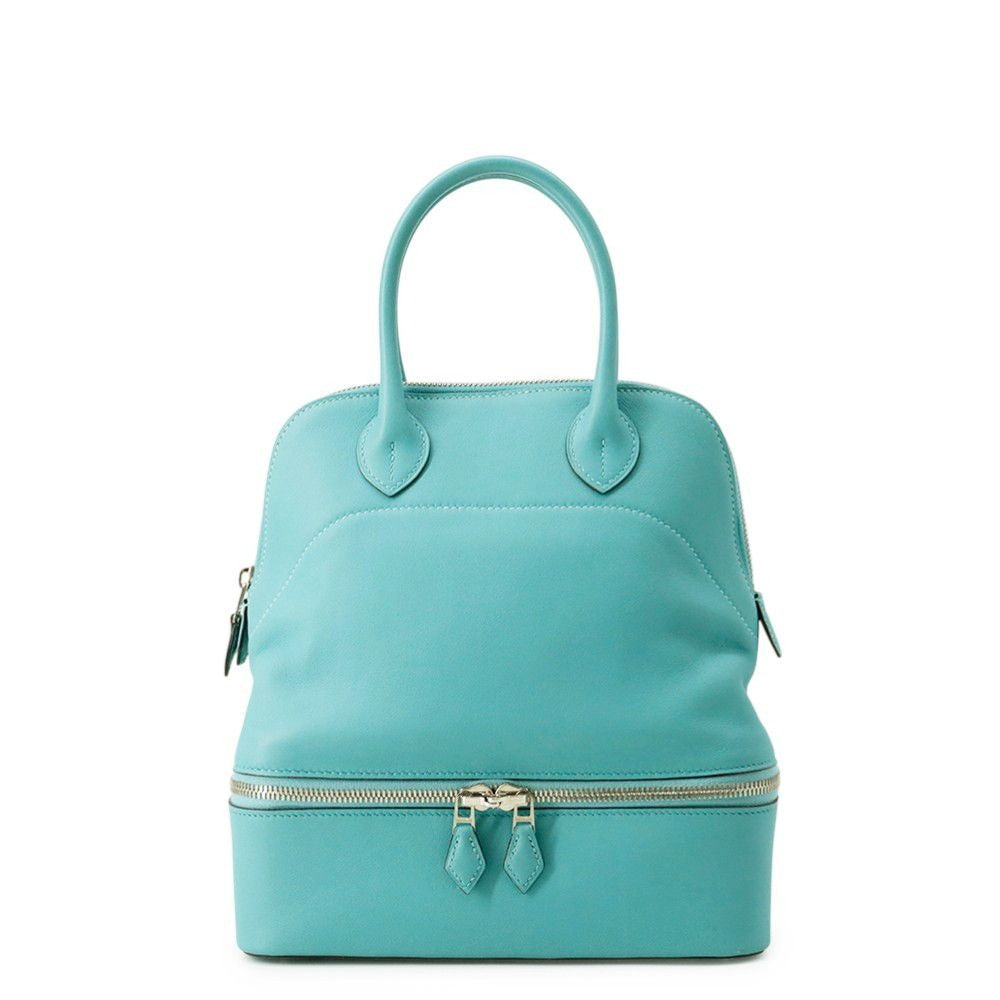 Hermes Handbag Bolide Cles Blue Atoll Silver Swift