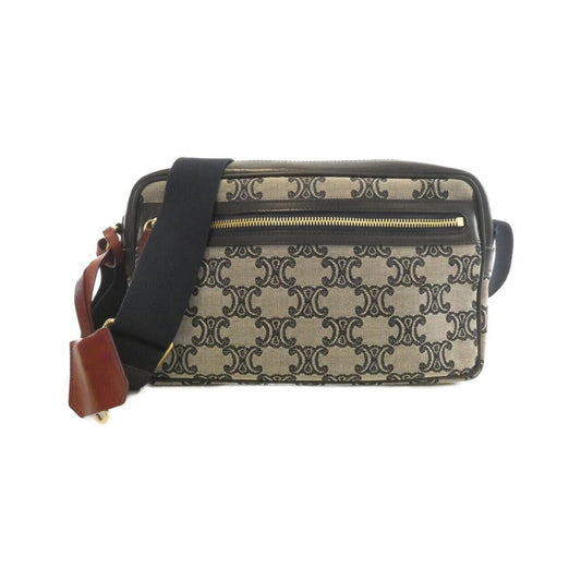 Celine Shoulder Bag Canvas Gold