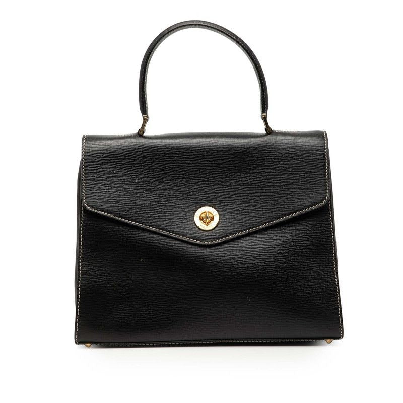 Celine Logo Black Leather