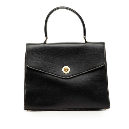Celine Logo Black Leather