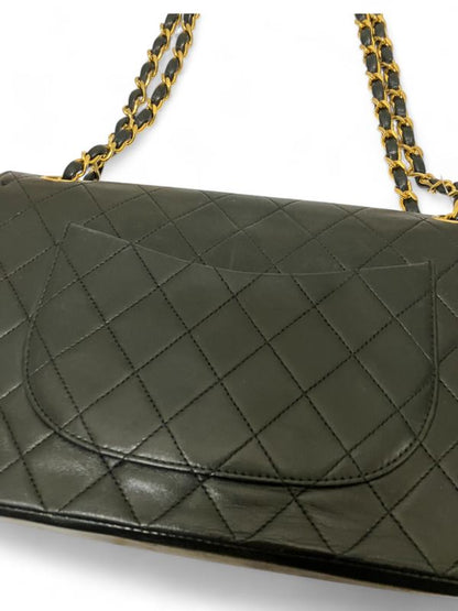 Chanel 0693053 Double Chain Double Flap Lambskin Matelasse Shoulder Bag Women