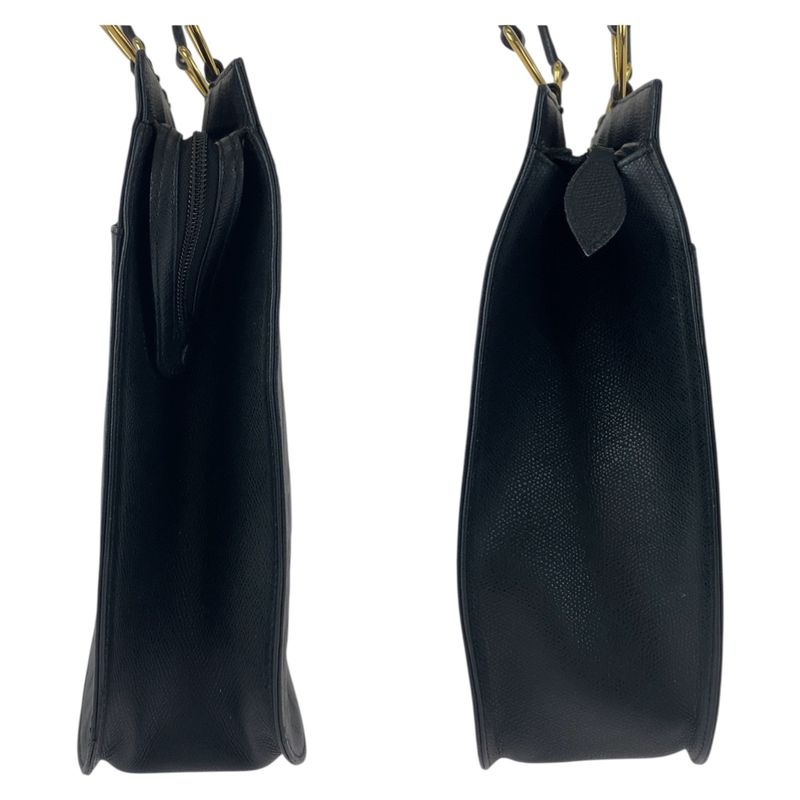 YVES Saint Laurent Yves Saint Laurent Black Gold Hardware Leather Tote Bag