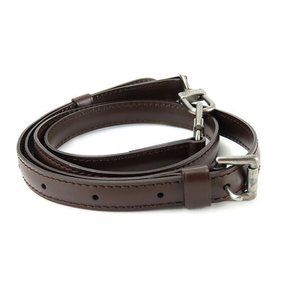 Louis Vuitton Shoulder Strap Leather Brown Adjustable Matte Silver Hardware