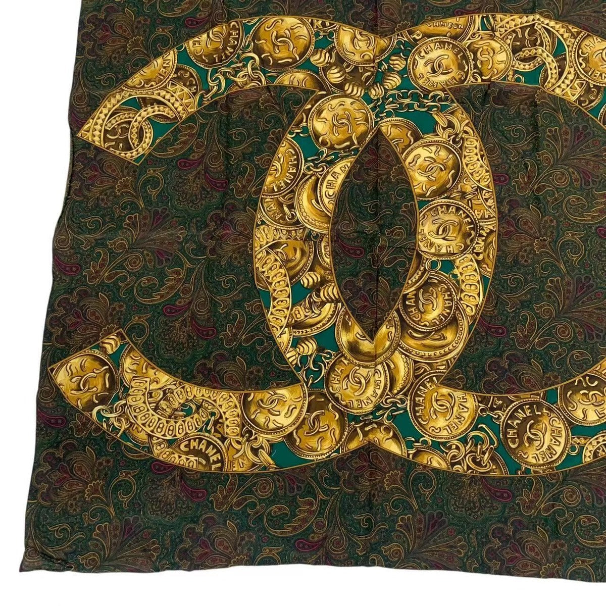 Chanel Scarf Silk CC Logo Paisley Pattern — view 4