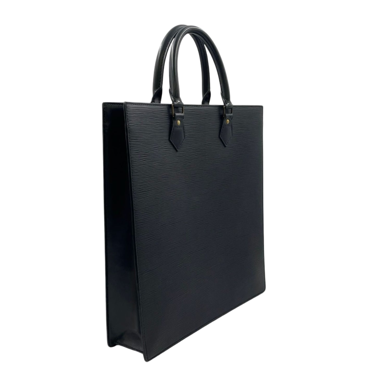 Louis Vuitton Sac Plat Epi Noir Leather Black Tote Gold — view 2