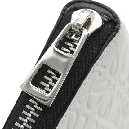 Loewe Long Wallet Repeat Anagram Zip Around Wallet Calfleather White Silver