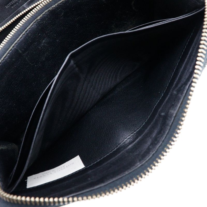 Bottega Veneta Bottega Veneta Round Zipper Intrecciato 11476 Leather Black