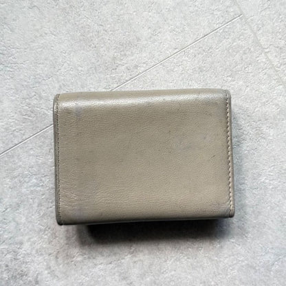 Bottega Veneta Trifold Wallet Intrecciato Leather Gray Men Women Unisex Compact