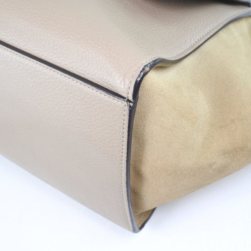 Celine Trapeze 2WAY Shoulder 174683mdb.03un Leather X Suede Dune Pink Gray