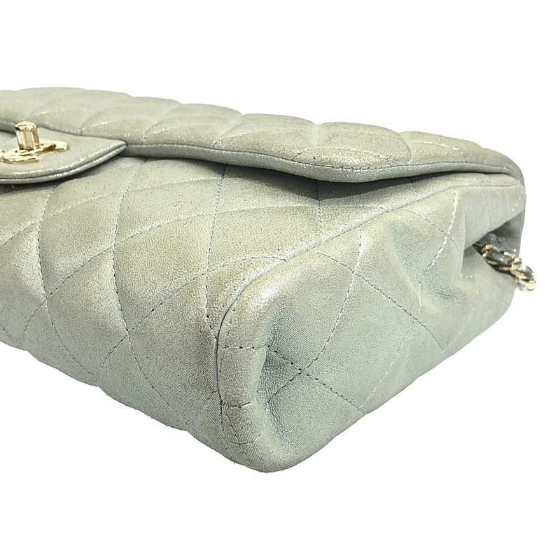 Chanel - Matelasse Metallic Leather Flap Chain Shoulder Bag - Silver - Women